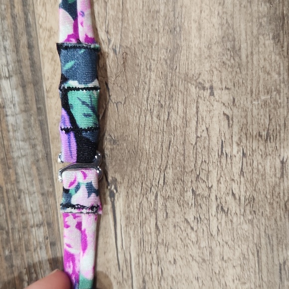 Victoria Secret Swim Bikini Top Small‎ Floral Pink Purple Black Rhinestone Bling - Picture 6 of 9